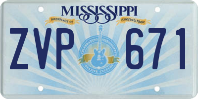 MS license plate ZVP671