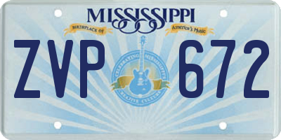 MS license plate ZVP672