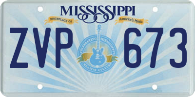 MS license plate ZVP673