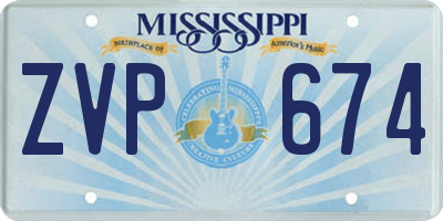 MS license plate ZVP674