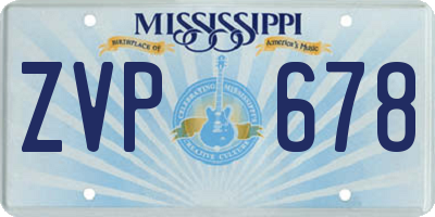 MS license plate ZVP678