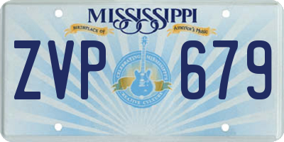 MS license plate ZVP679