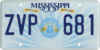 MS license plate ZVP681