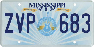MS license plate ZVP683