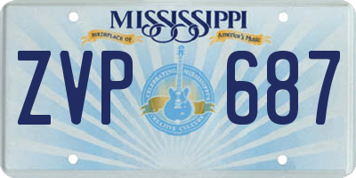 MS license plate ZVP687