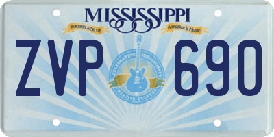 MS license plate ZVP690
