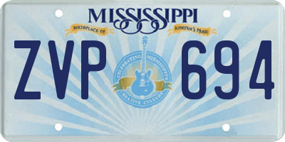 MS license plate ZVP694