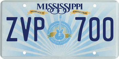 MS license plate ZVP700