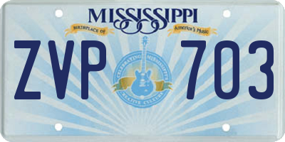 MS license plate ZVP703