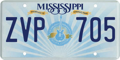 MS license plate ZVP705