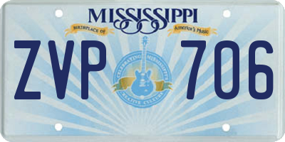 MS license plate ZVP706