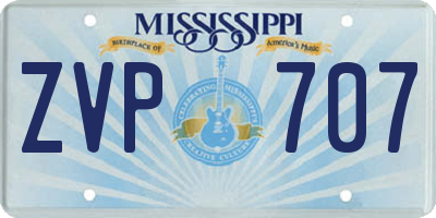 MS license plate ZVP707