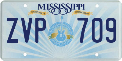 MS license plate ZVP709