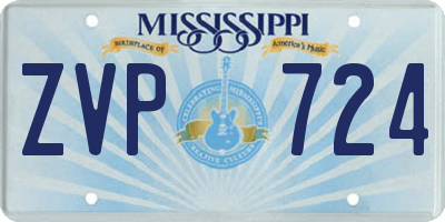 MS license plate ZVP724