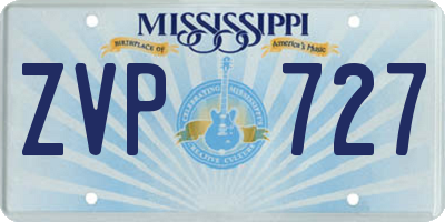 MS license plate ZVP727