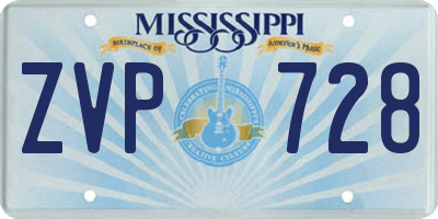 MS license plate ZVP728