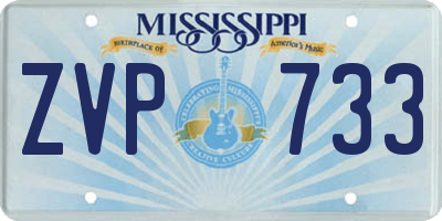 MS license plate ZVP733