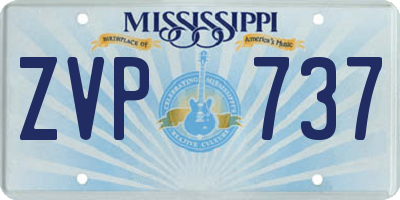 MS license plate ZVP737