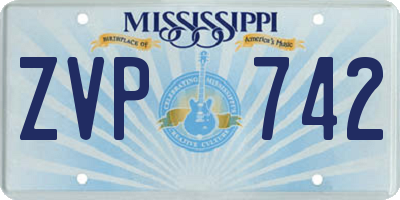MS license plate ZVP742