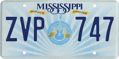 MS license plate ZVP747