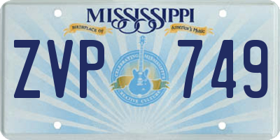 MS license plate ZVP749