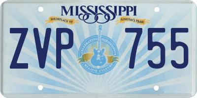 MS license plate ZVP755