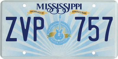 MS license plate ZVP757