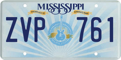 MS license plate ZVP761