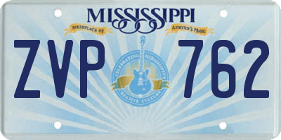 MS license plate ZVP762