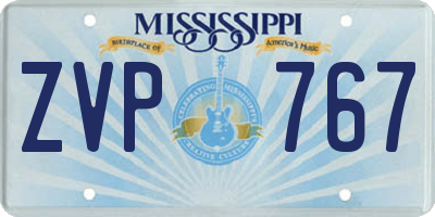 MS license plate ZVP767