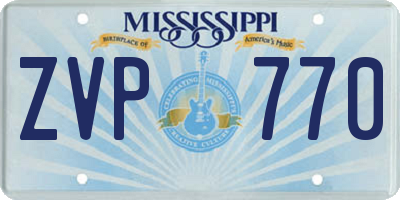 MS license plate ZVP770
