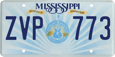 MS license plate ZVP773