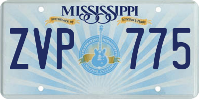 MS license plate ZVP775