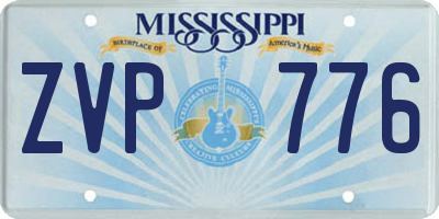 MS license plate ZVP776