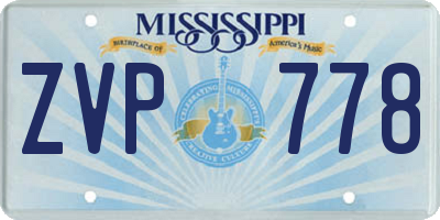 MS license plate ZVP778