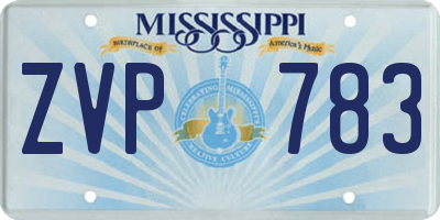 MS license plate ZVP783