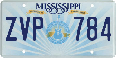 MS license plate ZVP784
