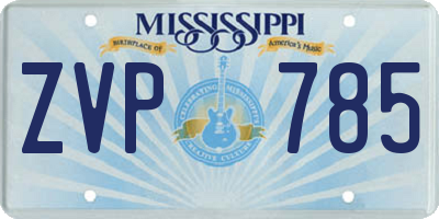 MS license plate ZVP785