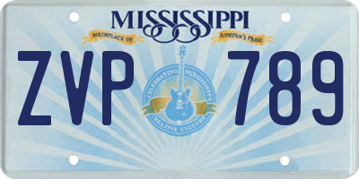 MS license plate ZVP789