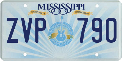 MS license plate ZVP790