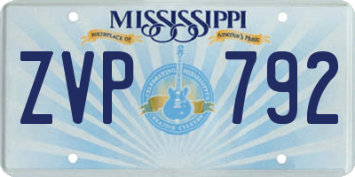 MS license plate ZVP792