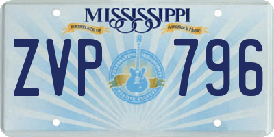 MS license plate ZVP796