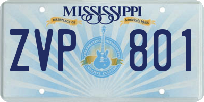MS license plate ZVP801