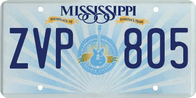 MS license plate ZVP805