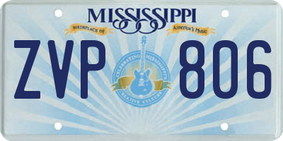 MS license plate ZVP806