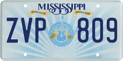 MS license plate ZVP809