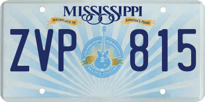 MS license plate ZVP815