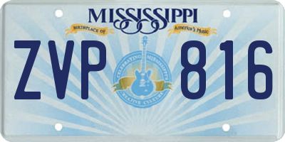 MS license plate ZVP816
