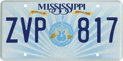MS license plate ZVP817
