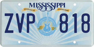MS license plate ZVP818